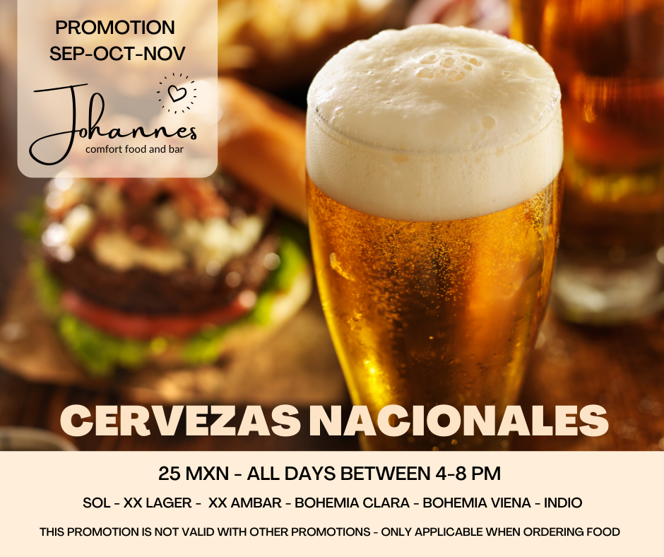 Johannes Comfort Food and Bar Promotion Happy Hours